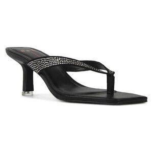 Black suede Studio "Estelle" Sandals BNWT heels women NEW crytstals